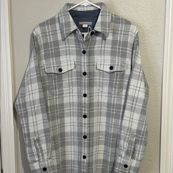 OUTERKNOWN Blanket Shirt Dress Women Org Cotton Pink Twill Long Sleeve Button - Picture 3 of 6